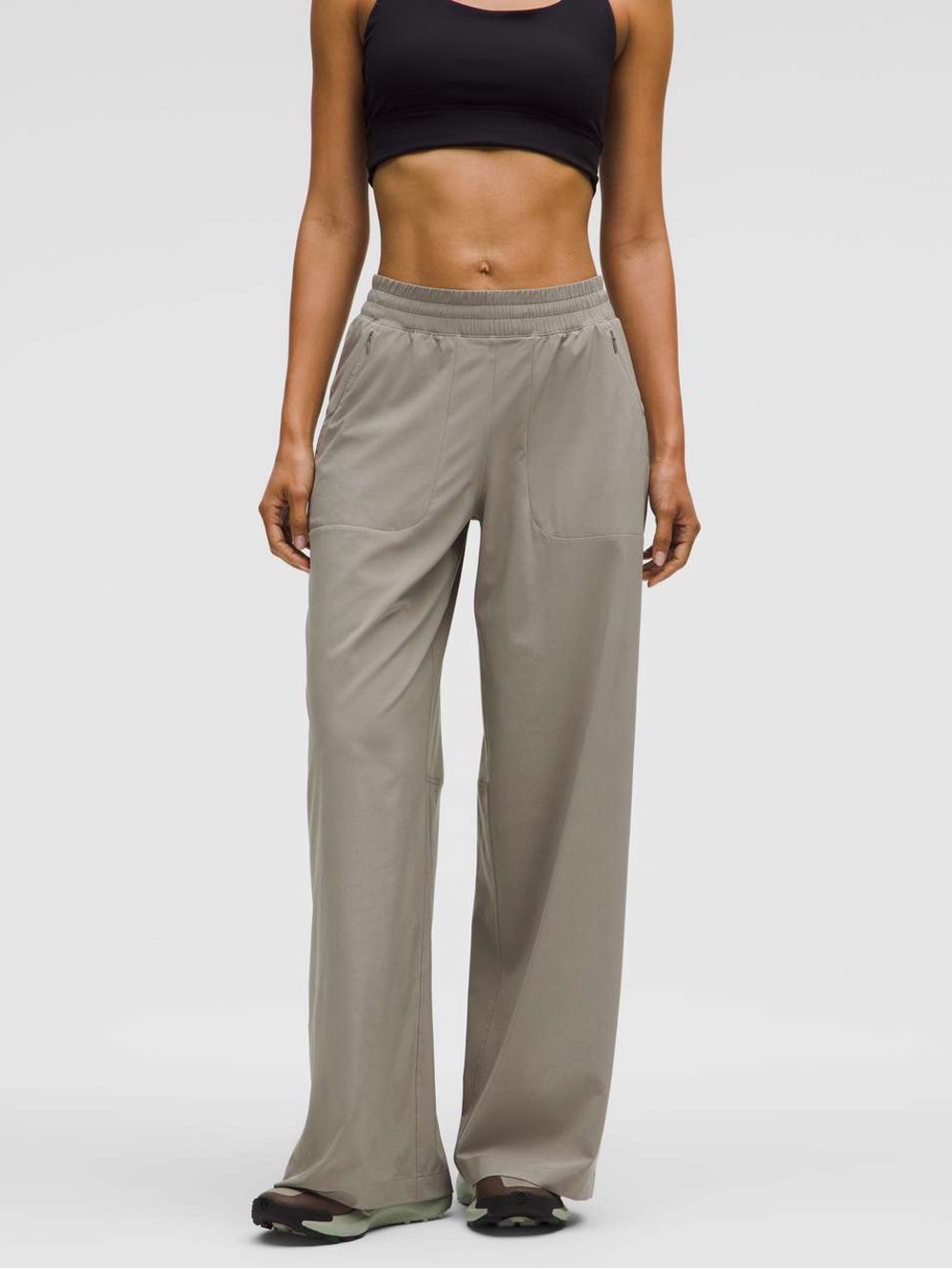 Lululemon Swift Mid-Rise Wide Leg Pants Sz 4 Warm Ash Grey